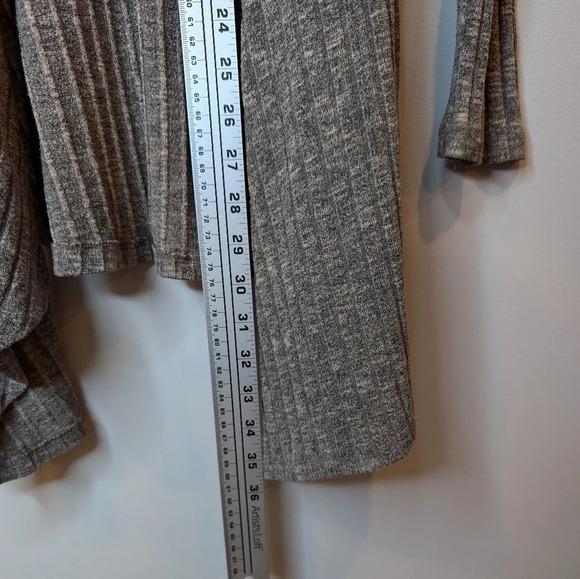 American Eagle High Low Open Front Brown Striped  Texture Cardigan Woman Medium - Picture 8 of 8